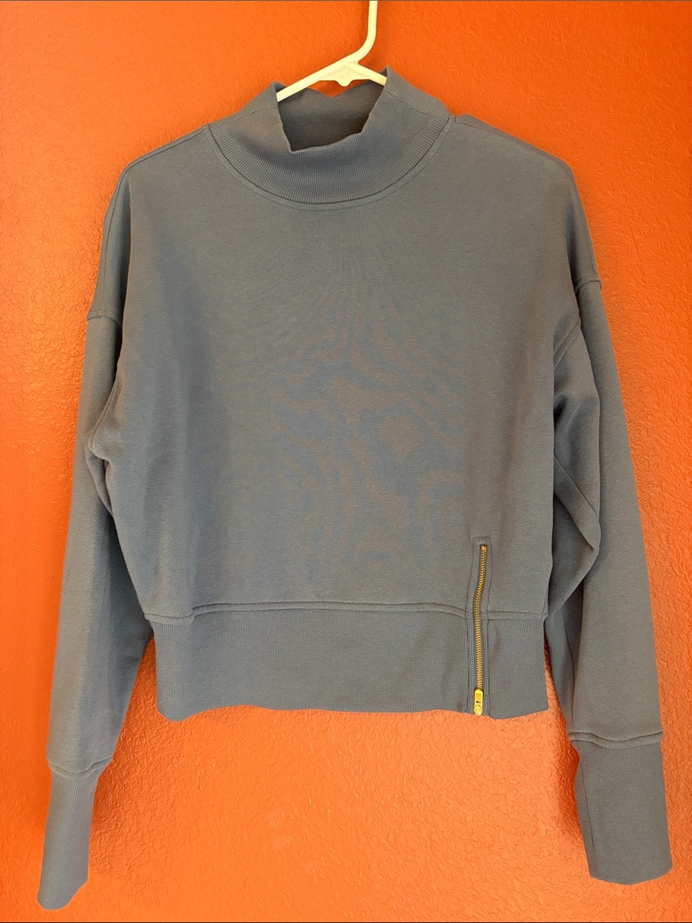 Old Navy Slate Blue Mock Neck Sweatshirt with Side Zip